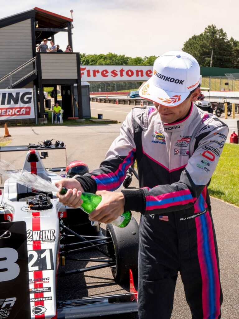 Berg Racing Secures Another Podium at Mid-Ohio in Ligier JFC 3 AJ Abdullah celebrates win